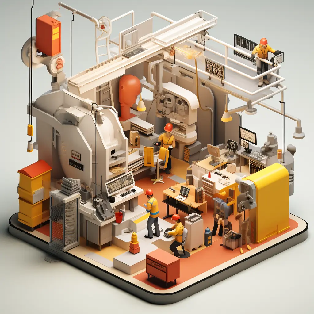 3d render of a safe workplace